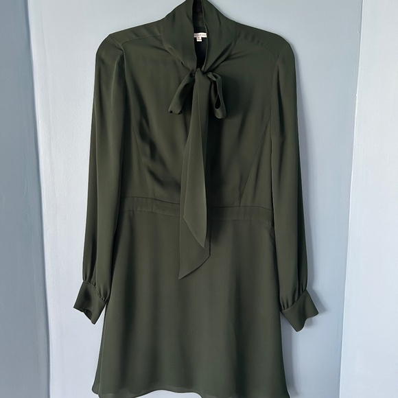 Dark Green Rebecca Minkoff Silk Dress - Picture 1 of 4